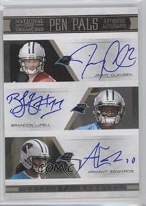 Armanti Edwards, Brandon LaFell, Jimmy Clausen Carolina Panthers (Football Card) 2010 Playoff National Treasures Pen Pals #4