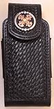 Tooled Leather Cell Phone Case with Concho