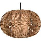 Quoizel RNT1818 1 Light Antigua Rattan Pendant, Handmade Paper Inner Shade