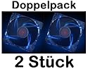 Xilence - 2x 120mm Gehäuse Lüfter - Transparent mit Blauen LED - Doppelpack 2 Stück Gehäuselüfter