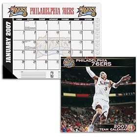 JF Turner Philadelphia 76ers 2007 Wall and Desk Calendar Set