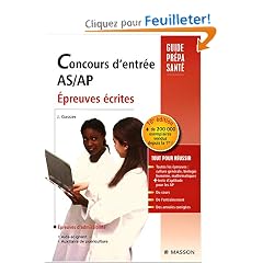 Concours d'entr�e AS-AP : Epreuves �crites