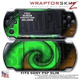 Alecias Swirl 01 Green WraptorSkinz Skin and Screen Protector Kit fits Sony PSP Slim (PSP 2000)