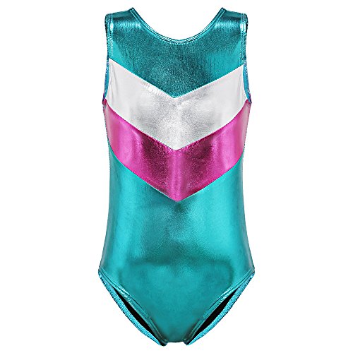 One-piece Shining Double-V Gymnastics Athletic Leotard for Little Girls