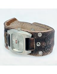 Genuine Leather Wristband with Watch