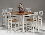 7-pc Arlington Square/Rectangular Counter Height Leg Table Set - White by Intercon - White & Java (AR-TA-5454G-WHJ-C-SET)