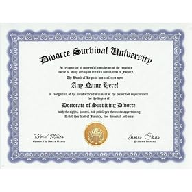 Surviving Divorce Survival Divorce Survivor Degree: Custom Gag Diploma Doctorate Certificate (Funny Customized Joke Gift - Novelty Item)