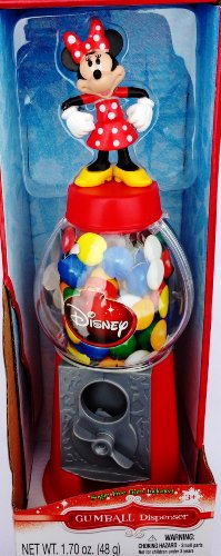 Disney Minnie Mouse Gumball Dispenser with Sugar Free Gum Included Inside