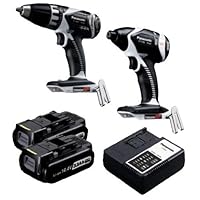 Panasonic EYC199LR Cordless, Battery Powered, Rechargeable 14.4V Drill Driver / Impact Driver Combo Kit