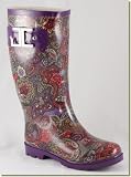 Jeffrey Campbell - Women's Fur Lined Purple Flower Rain Boots