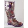 Jeffrey Campbell - Women's Fur Lined Purple Flower Rain Boots