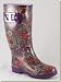 Jeffrey Campbell - Women's Fur Lined Purple Flower Rain Boots