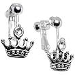 Royal Chic Crown Clip On Earrings
