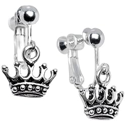 Royal Chic Crown Clip On Earrings
