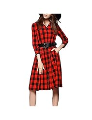 Plaid Print Belted Vintage Cocktail Evening Dress/Homecoming Dress/Party Dress 