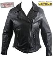 Ladies Level-3 Armored Braided Premium Leather Motorcycle Jackets - Size : Medium