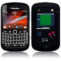 BLACKBERRY BOLD 9900 GAMEBOY STYLE SILICONE SKIN CASE / COVER / SHELL - BLACK PART OF THE QUBITS ACCESSORIES RANGE