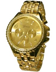 Geneva Gold CZ Chronograph 9107