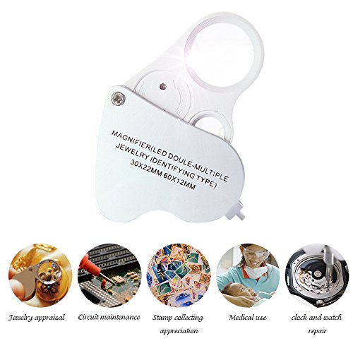DBPOWER-Illuminated-Jewelers-Eye-Loupe-30x-60x-Magnifier-Magnifying-with-LED-Lighting-Unique-2-Lens-Design