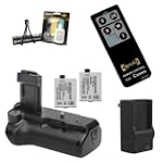 517zNA1lYVL. SL160 SS150  #10: Opteka Battery Pack Grip / Vertical Shutter Release with Charger, 2 LP E5 Batteries (3600 mAh Total), Wireless Remote, Cleaning Kit, & Mini...