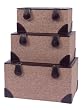 Pack of 6 Spring Serenity Decorative Tweed & Faux Leather Storage Boxes