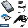 Black Rubber Silicone Skin Cover Case + Rapid Car Charger + Home Travel Charger + USB Data Cable for AT&T Samsung Eternity SGH-A867 Cell Phone