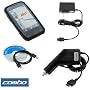Black Rubber Silicone Skin Cover Case + Rapid Car Charger + Home Travel Charger + USB Data Cable for AT&T Samsung Eternity SGH-A867 Cell Phone