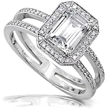 14K White Gold 1 1/3ctw Emerald Cut Diamond Engagement Ring (HI/VS-SI)