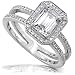 14K White Gold 1 1/3ctw Emerald Cut Diamond Engagement Ring (HI/VS-SI)