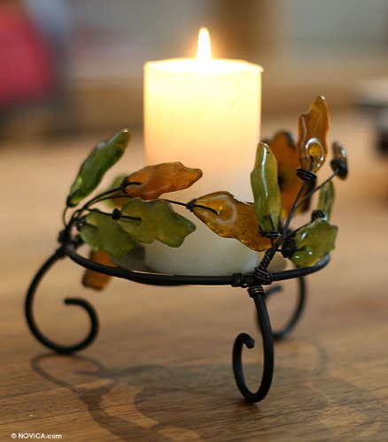 Iron and recycled glass Revival (pair)