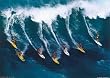 7 Surfers - Art Print / Poster (Surfing The Wave) (Size: 27" x 20")