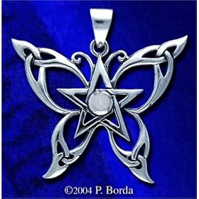 Butterfly Pentacle Pendant with Moonstone by Moonstone Birthstones