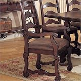 Kitchen & Housewares : Powell La Questa Cottonwood Arm Chair - Brown Faux Leather Fabric