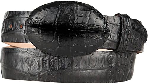 Black Original Caiman Hornback Skin Western Style Belt