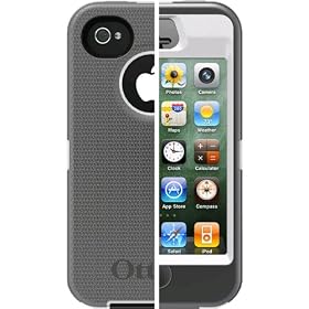 Otterbox APL2-I4SUN-J1-E4OTR Defender Series Hybrid Case &amp; Holster for iPhone 4 &amp; 4S  - Retail Packaging - White/Gunmetal Grey: Cell Phones &amp; Accessories