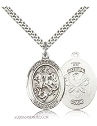 St. George National Guard Large Sterling Silver Medal