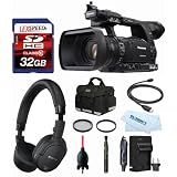 Panasonic AG-AC160APJ HD Camcorder + Sony MDR-NC200D Digital Noise-Canceling Headphones + Case + 32GB (10) + Filter Kit