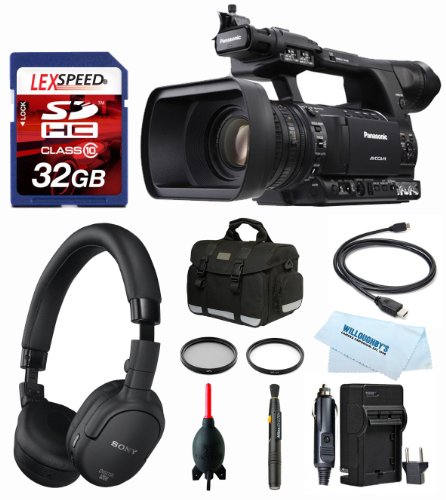 Panasonic AG-AC160APJ HD Camcorder + Sony MDR-NC200D Digital Noise-Canceling Headphones + Case + 32GB (10) + Filter Kit Panasonic AG-AC160APJ HD Camcorder + Sony MDR-NC200D Digital Noise-Canceling Headphones + Case + 32GB (10) + Filter Kit