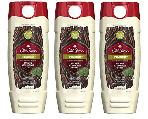 Old Spice Body Wash - Fresher Collection - Timber - Net Wt. 16 FL OZ (473 mL) Each - Pack of 3