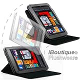 Plushwear� Lightweight Leather 2-in-1 Case Cover for Amazon Kindle FIRE with Versatile Multi-Angle & 360� Rotatable Stand - Kit Also Includes Capacitive Stylus Pen & Screen Protector - IB-KINFIRE-CS (Jet Black)