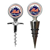 New York Mets Cork Screw And Wine Bottle Topper Set