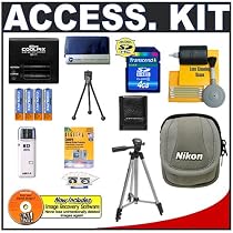 Nikon Coolpix 5611 Camera Case + 4GB Card + (4) Batteries & Charger + Tripod + Accessory Kit for P60, L3, L4, L5, L6, L11, L12, L14, L15, L18, L19, L20 Digital Cameras