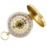 TONOR Camping Hiking Portable Pocket Watch Flip-Open Compass Outdoor Navigation Tools - Gold