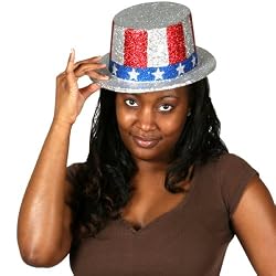 Glittered Patriotic Top Hat Case Pack 72