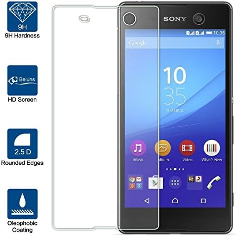 Cabling® Sony Xperia M5 Tempered Glass Screen Protector, 9H Hardness 0.3mm Thickness Shatterproof High Definition Clear Oleophobic Coating REAL Tempered Glass