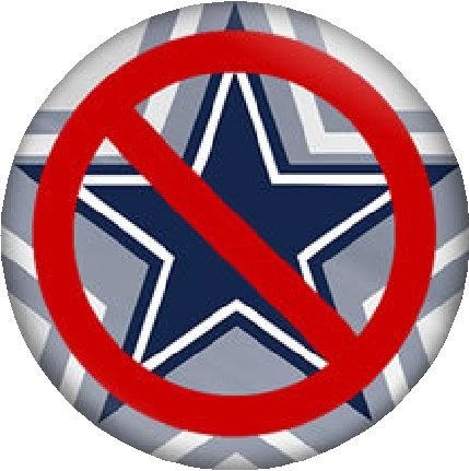 ANTI- DALLAS COWBOYS Pinback Button 1.25