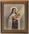 Saint Theresa in Wood Frame with Golden Trim, 11.25" x 13.25" - MADE IN ITALY