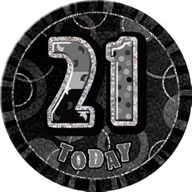 Black Glitz Age 21 Badge