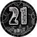 Black Glitz Age 21 Badge