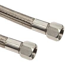 Unisource TSV PTFE Chemical/Antistatic Hose Assembly, Stainless Steel 316 JIC Female Connection